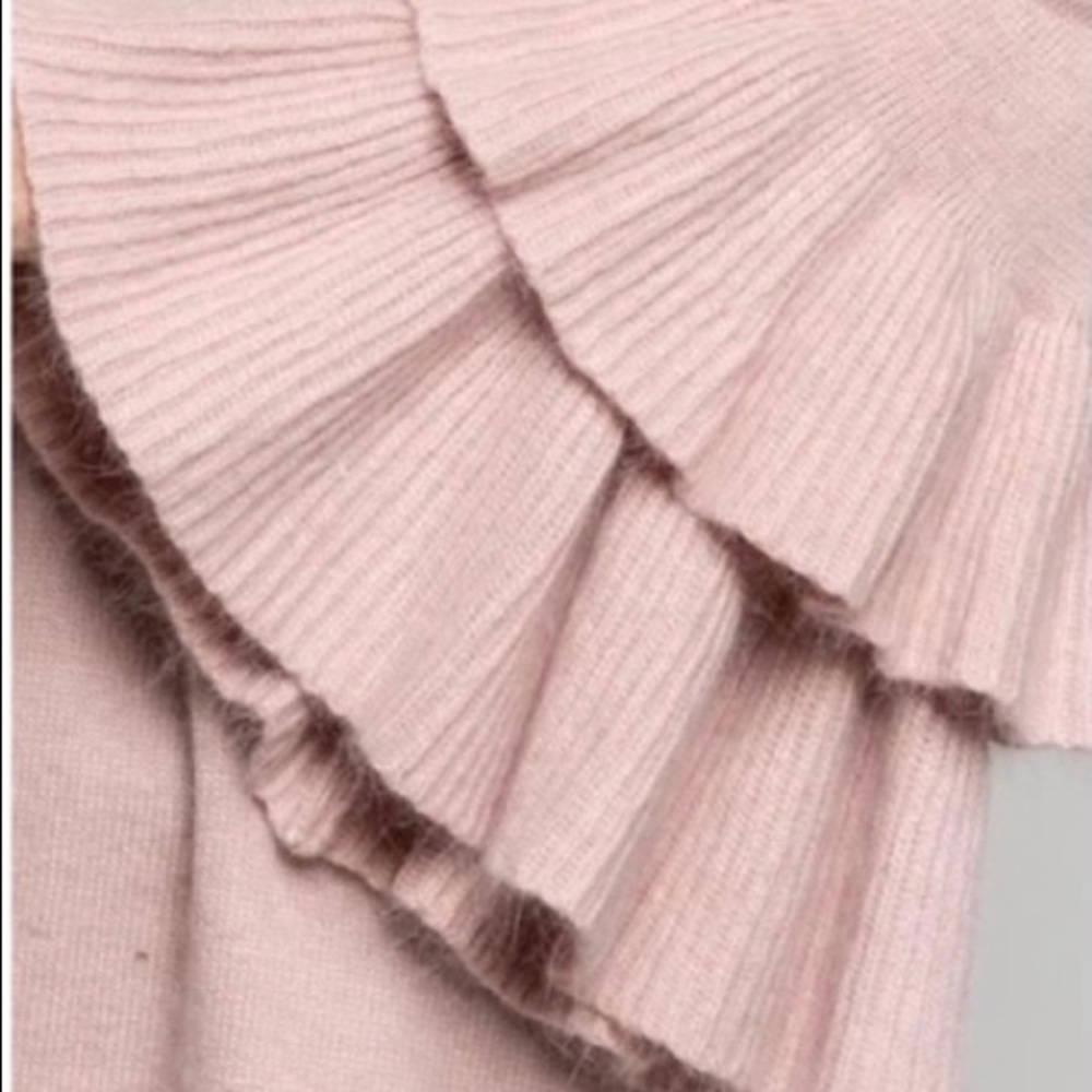Rose Pink Tiered Bell Sleeve Tunic Sweater - Picture 4 of 11